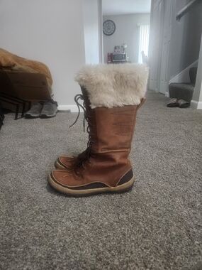 Merrell Dry Warm 200g Insulated Tall Winter Snow Boots Women's Size 8 Brown Leat